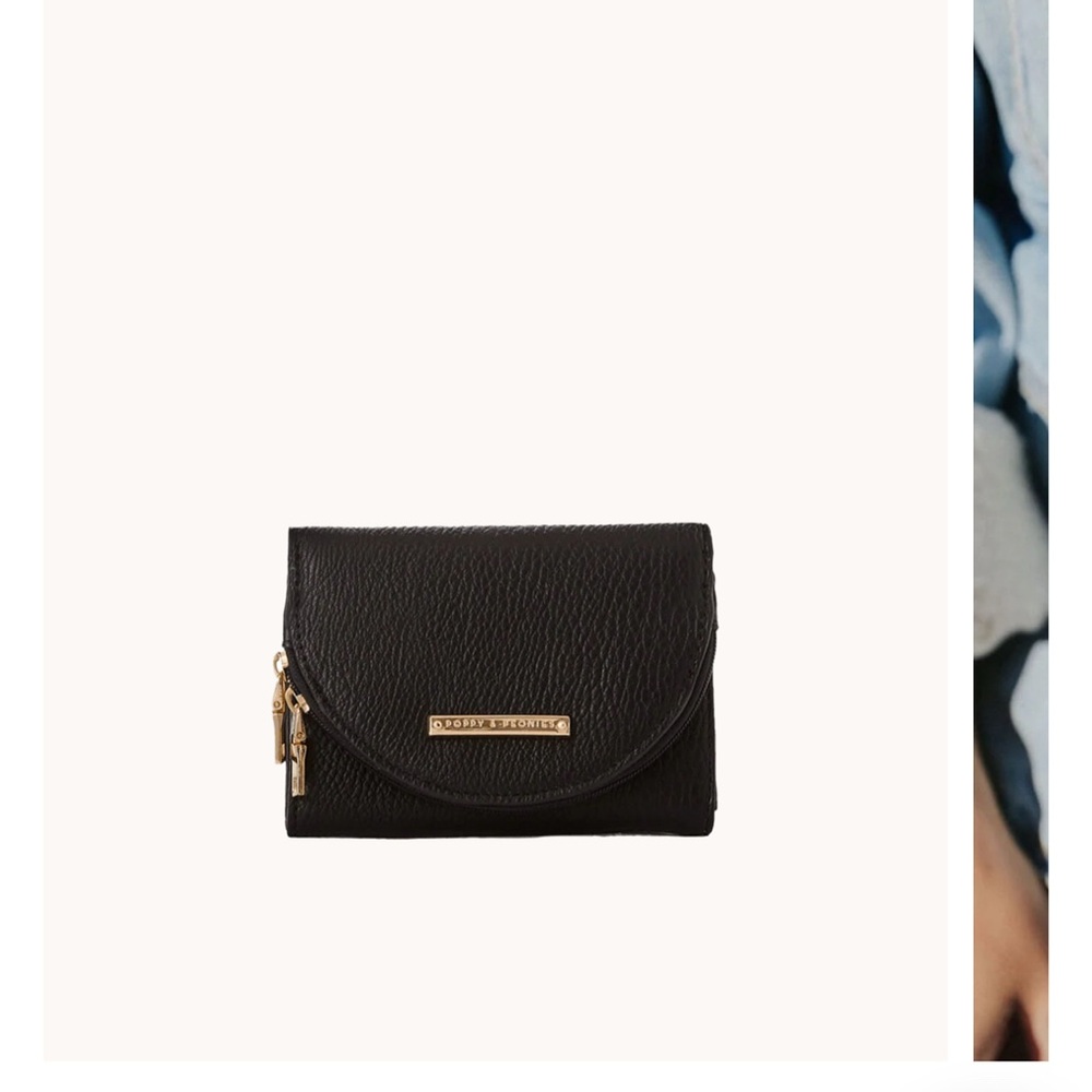 Poppy & Peonies Black Textured Wallet